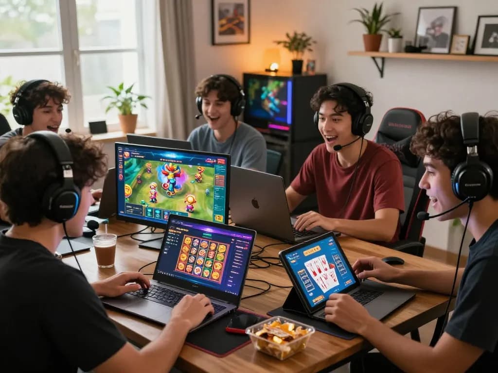 Exciting players enjoying the Sunwin gaming platform with vibrant game visuals.