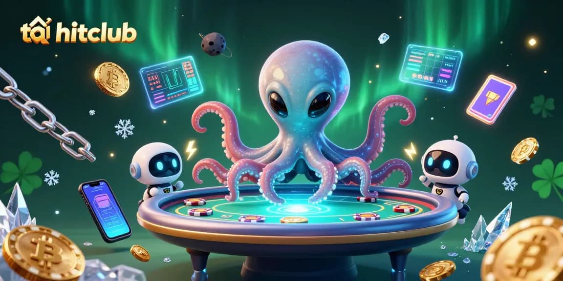 Join the excitement of tải hitclub with a vibrant 3D scene featuring aliens and poker games.
