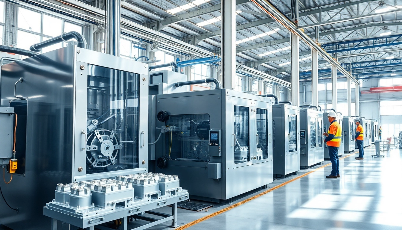 Dynamic scene of aluminum die casting Malaysia showcasing modern machinery and skilled workers in action.