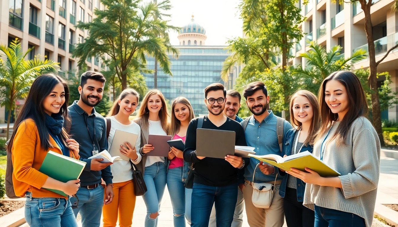 Nisantasi University apply: Engaging students collaborating on campus in Istanbul.