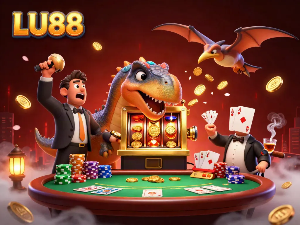 See the LU88 casino manager in chaos as a pachycephalosaurus celebrates jackpot wins!
