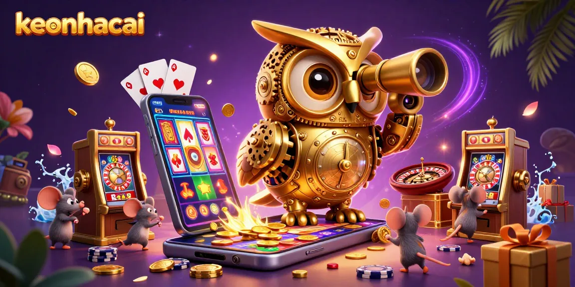 Immerse in the keonhacai experience with a dynamic casino scene showcasing animated characters and gaming elements.