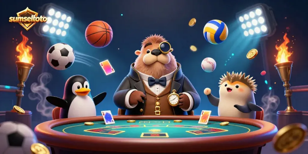Participate in exciting gameplay with sumseltoto's underwater-themed poker featuring unique characters.