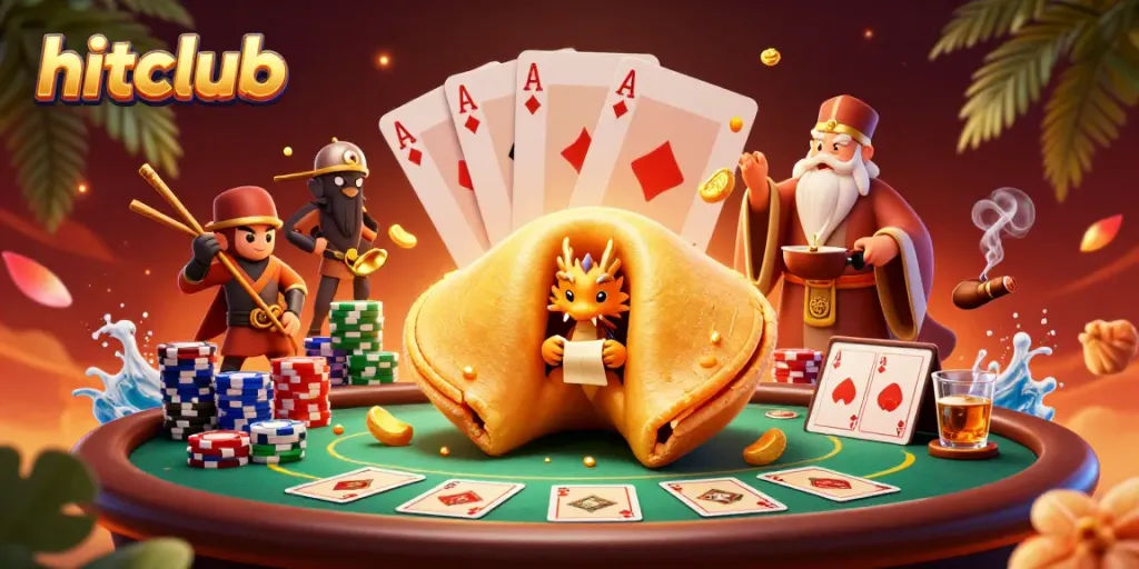 Engage with the hitclub experience through vibrant casino elements and character action.