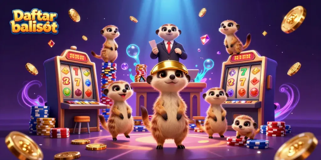Engage with the exciting world of casino games at Daftar balisot, featuring adorable meerkats capturing every moment of gaming action.