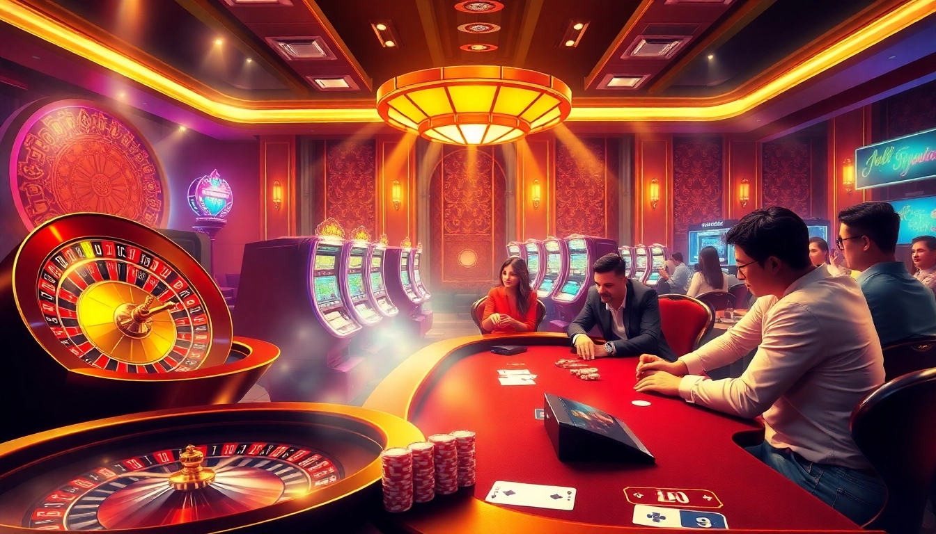 Experience the excitement of gambling at Trang chủ 32win with vibrant casino visuals and engaging gaming elements.