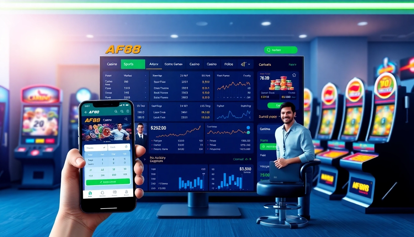 AF88 online betting platform interface showcasing games and support features