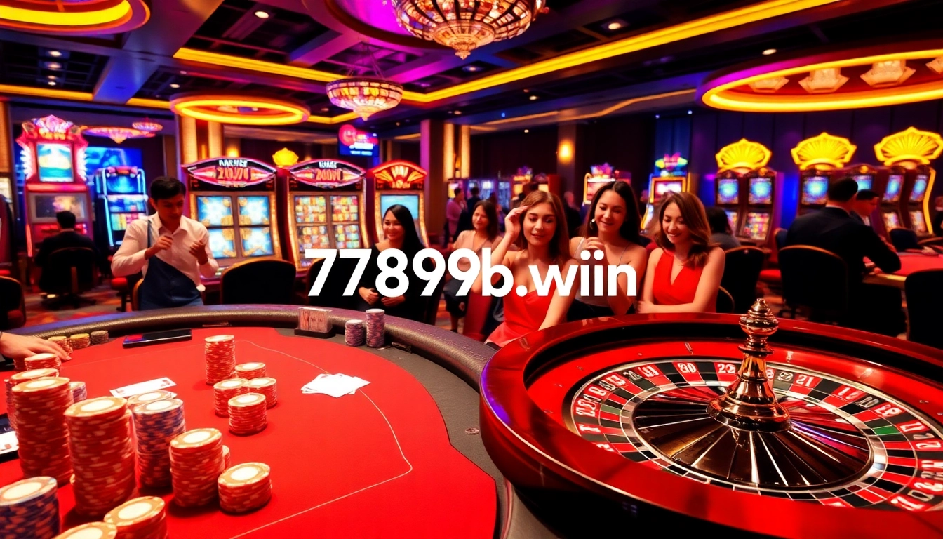 Experience excitement at https://789b.win/ with players celebrating wins at a luxurious casino poker table.