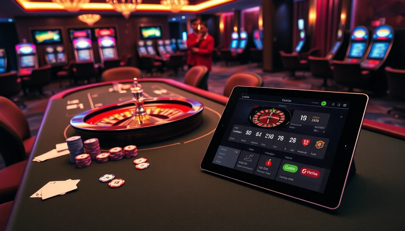 Go8 casino players engaging at an upscale poker table with vibrant chips and cards.