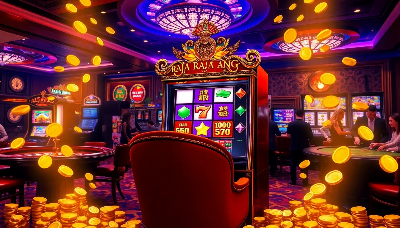 Experience exciting wins with the raja barong slot machine in a vibrant casino setting.