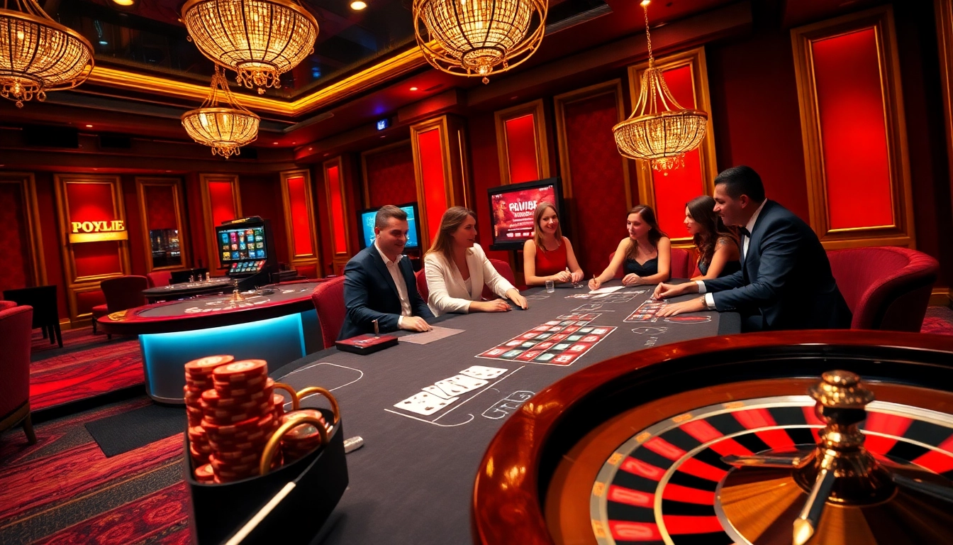 Experience the thrill of kuwin casino with professional dealers at a vibrant poker table.