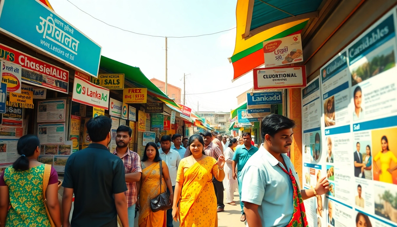 Lanka Ad marketplace scene showcasing vibrant personal and spa ads in Sri Lanka.