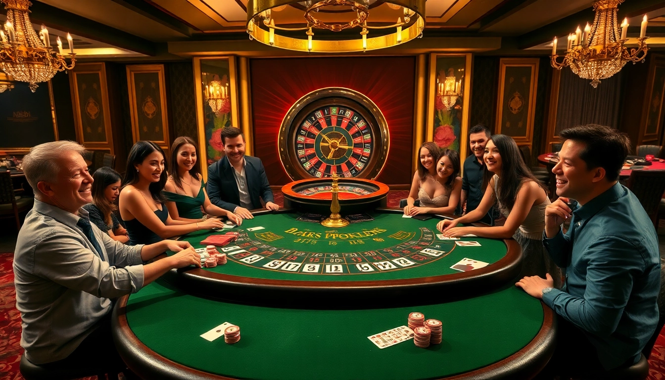 Players enjoying a thrilling blackjack game at an upscale casino table 888b gaming experience.