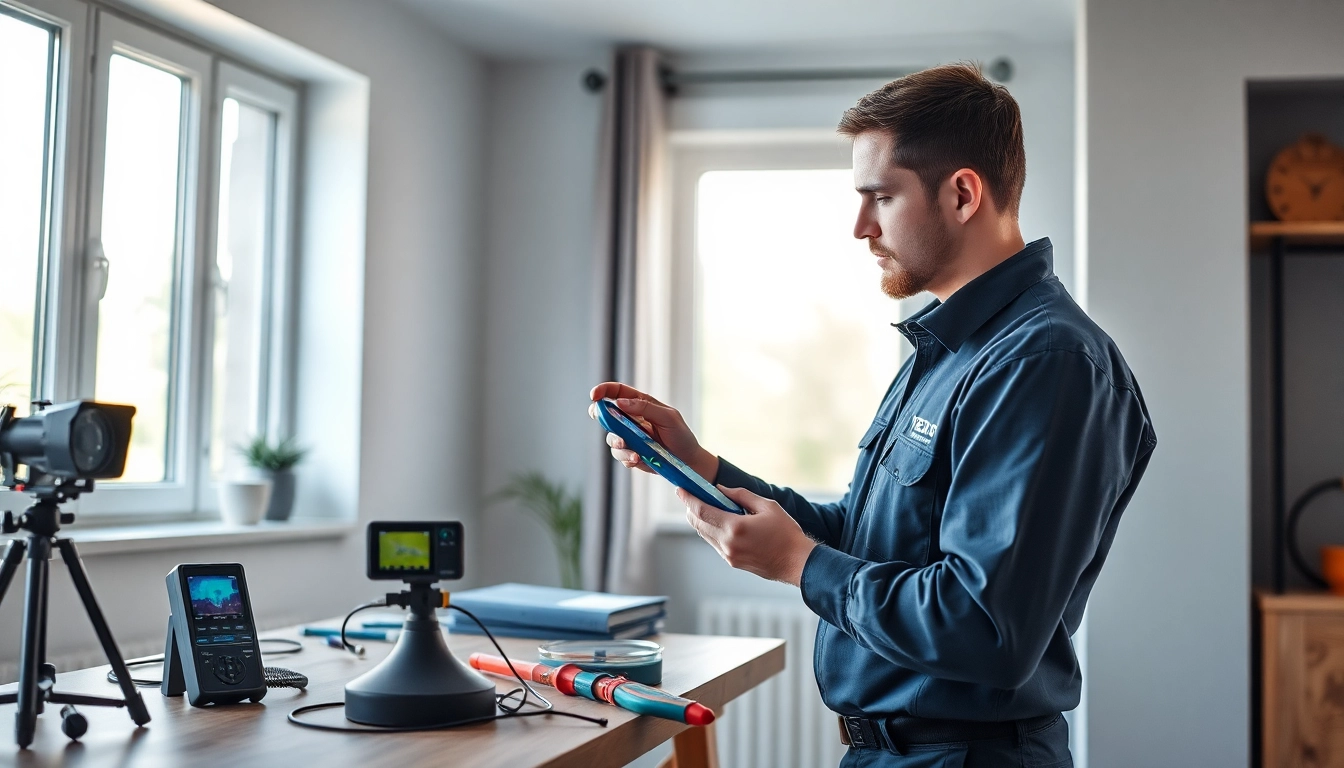 Water leak detection expert using advanced technology to inspect for leaks in a domestic setting