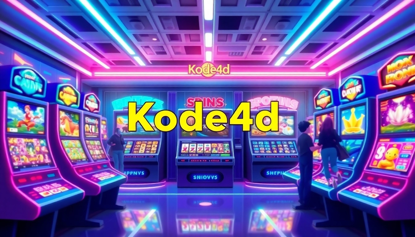 Engaging digital gaming scene featuring Kode4d link with vibrant slot machines.