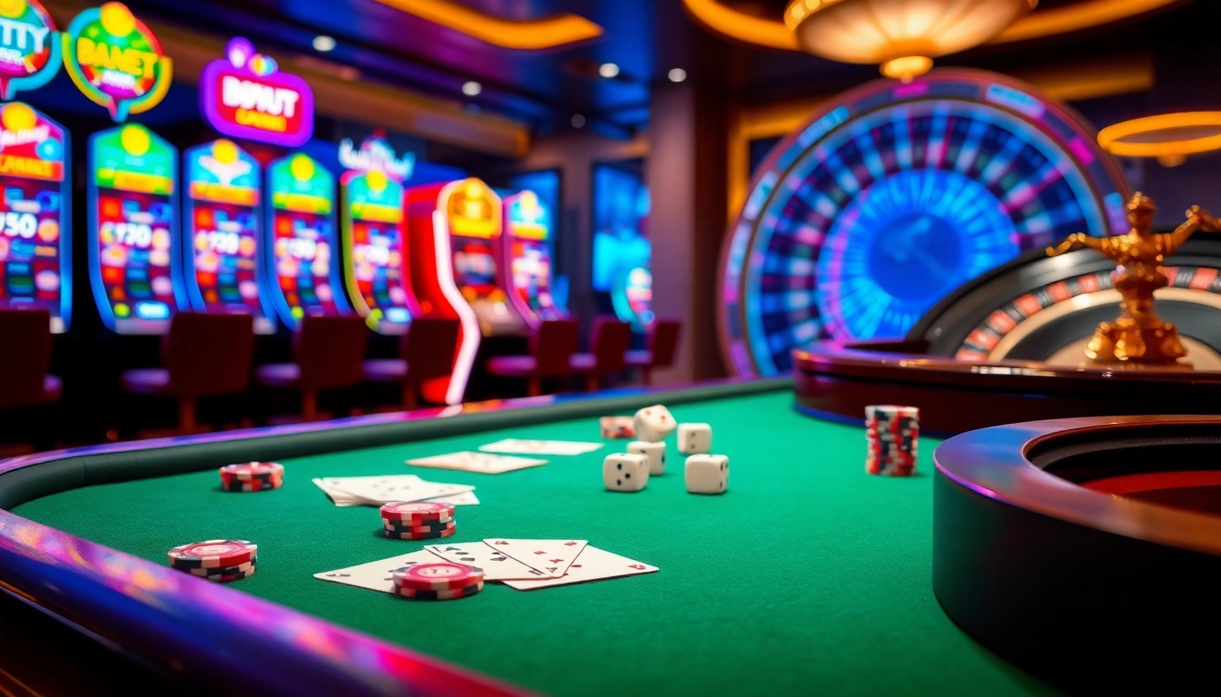 Experience the thrill of birutoto gaming with vibrant slot machines and a bustling casino atmosphere.