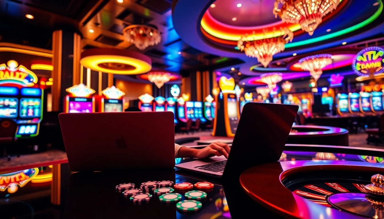 Exciting online gambling scene highlighting doaslot login experience with modern casino elements.