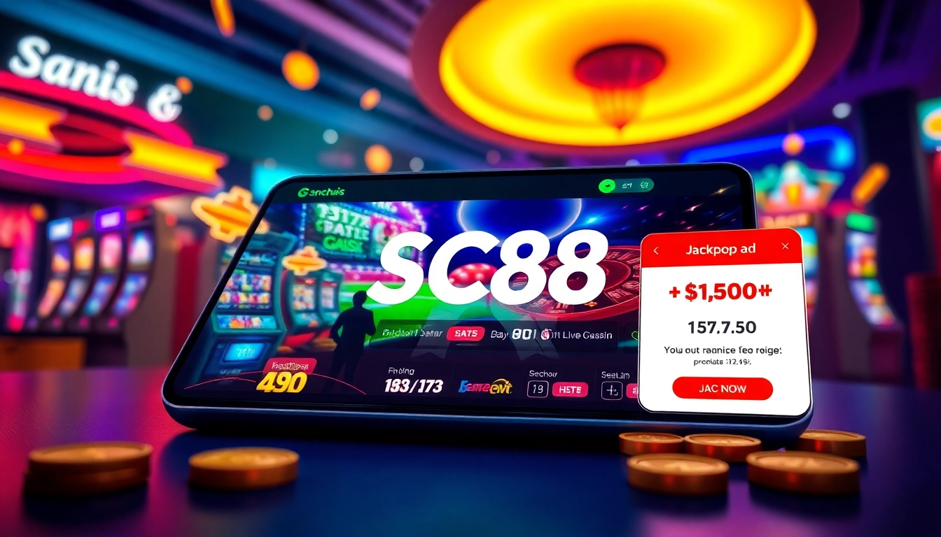 Engaging SC88.ad digital gambling interface showcasing exciting online games and promotions.