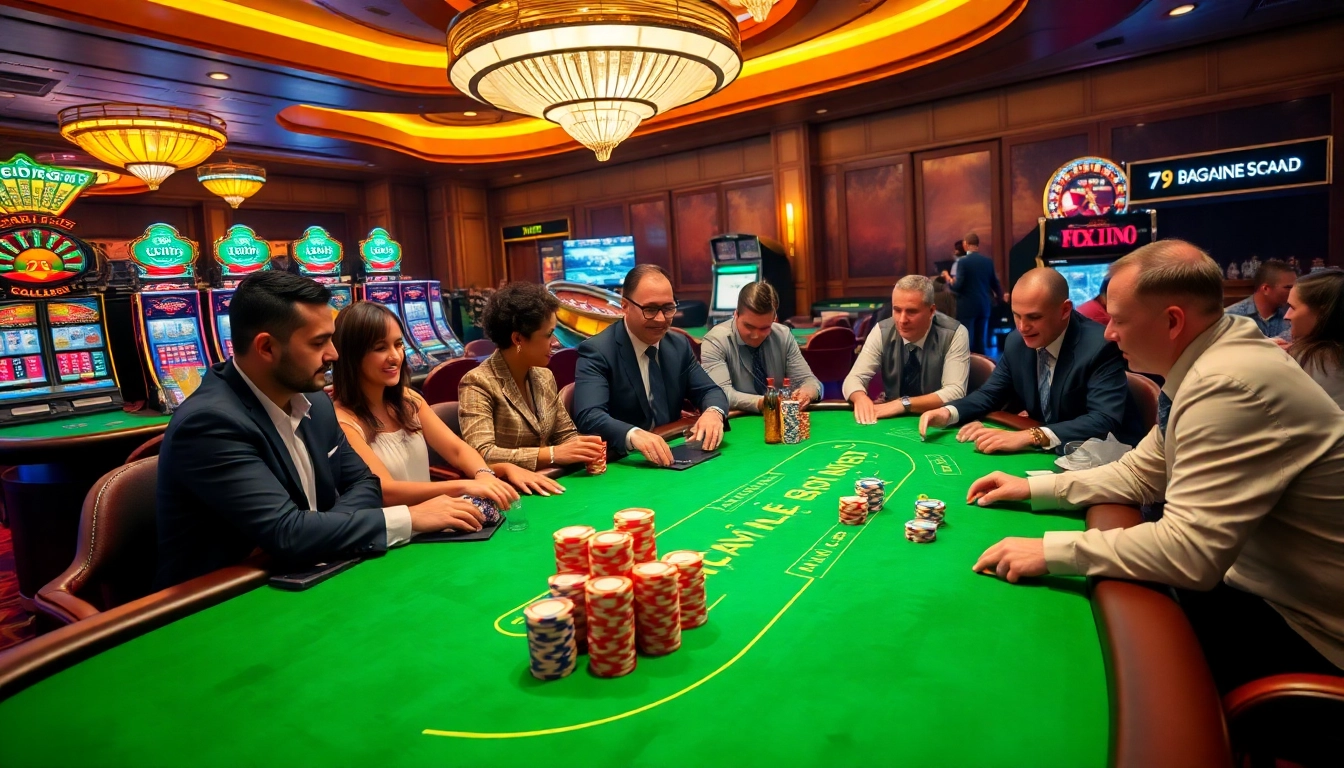 Play poker at 79KING with vibrant chips and a luxurious casino atmosphere.