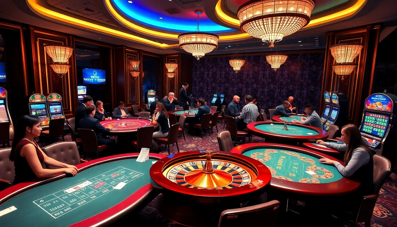Exciting gameplay experience at xx88.com with luxury casino tables and vibrant roulette wheels.