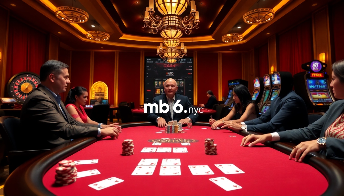 Experience high-stakes poker at mb66.nyc with a luxurious casino atmosphere.