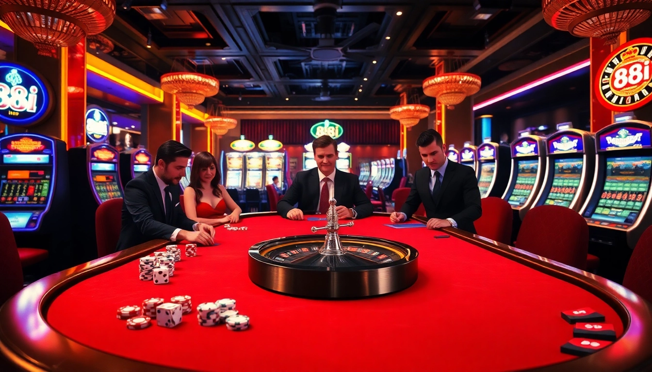 Experience the thrill of 88i at a luxury casino table with vibrant poker chips and classic roulette.