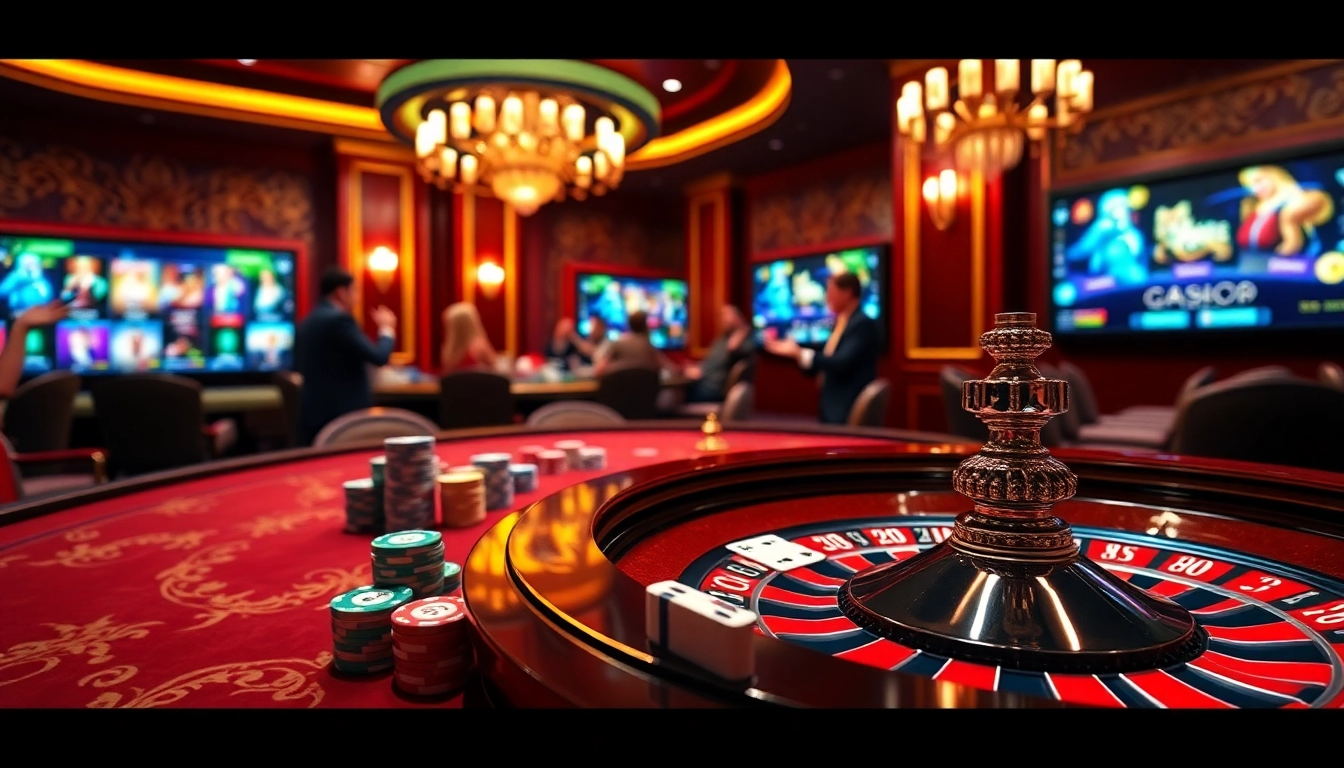 Experience thrilling gameplay with 32Win's vibrant casino atmosphere, showcasing cards, chips, and roulette.