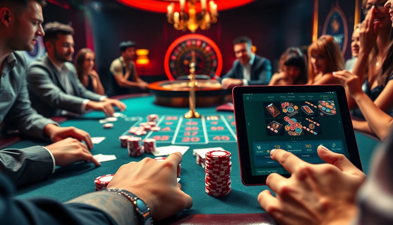 Engaging poker scene showcasing excitement at https://www.2ph222.com/ with players and vibrant chips.