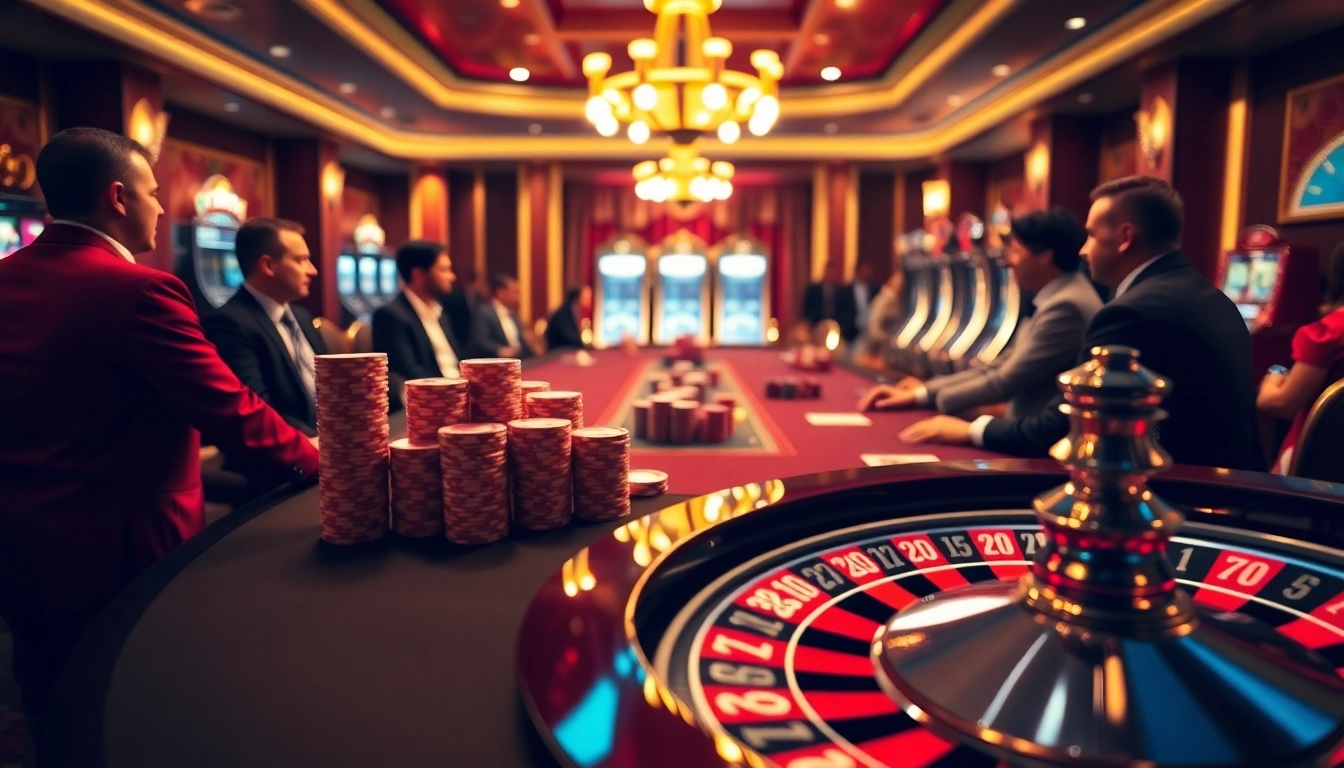 Hit Club poker table with elegant players enjoying a game in a luxurious casino setting.