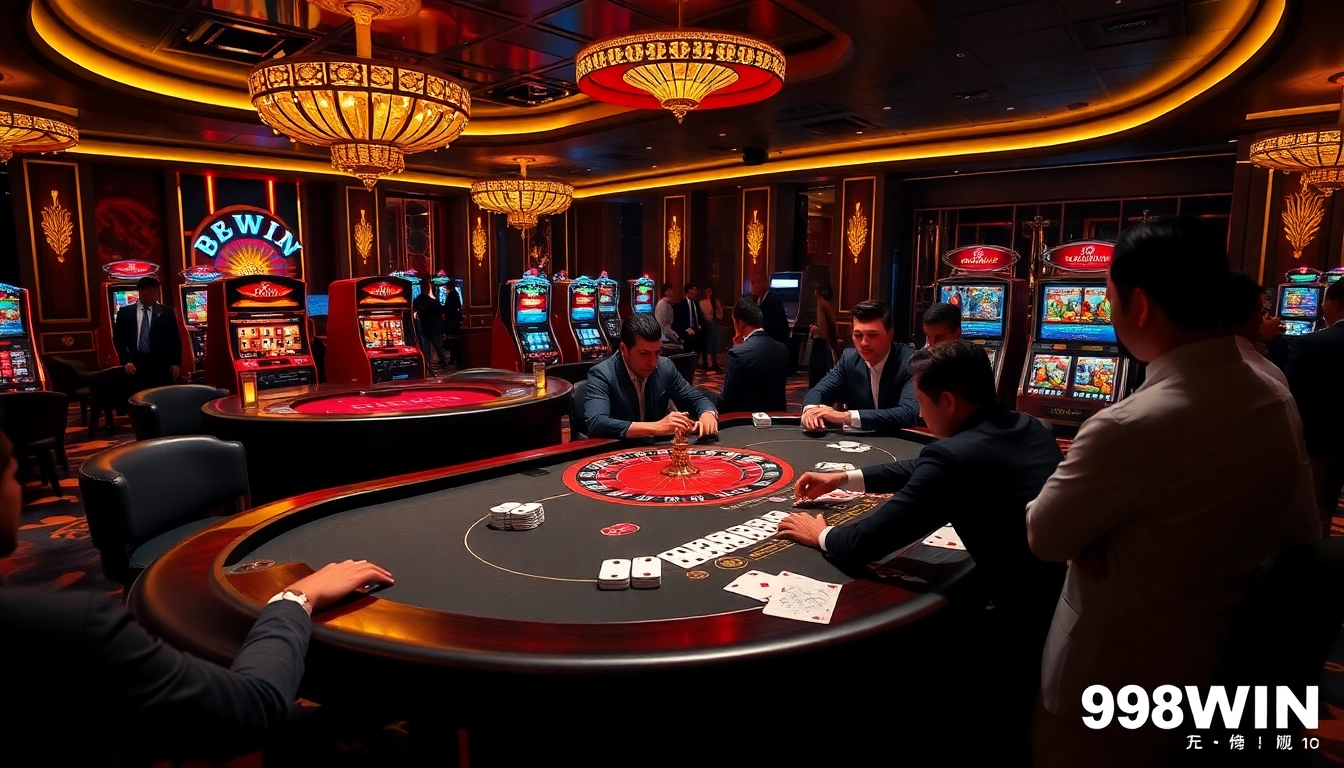 Experience the excitement at 98WIN with vibrant casino tables and engaging poker games.