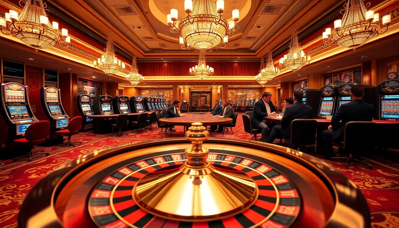 Gamblers enjoying a lively blackjack game at 88vv casino with vibrant tables and ambiance.