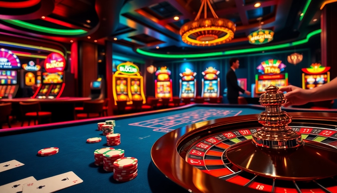 Players enjoying strategic games at b52club's exciting casino ambiance with vibrant poker chips.