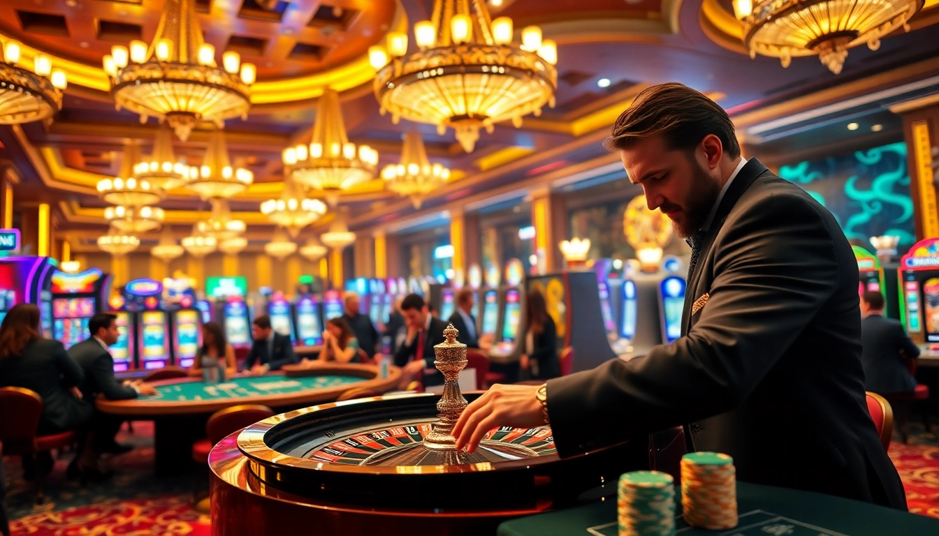 Engaging players at the 88i-themed casino tables showcase high-stakes gambling excitement.