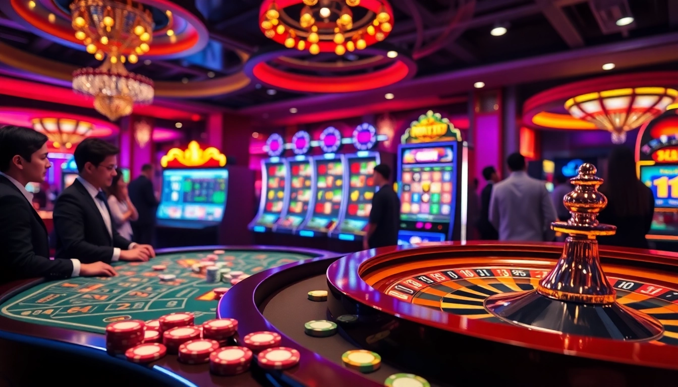 Exciting online gambling scene at xo88 with vibrant casino elements and professional ambiance.