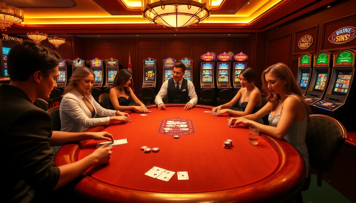 Engage in thrilling gambling experiences at 789club with luxurious poker tables and excited players.