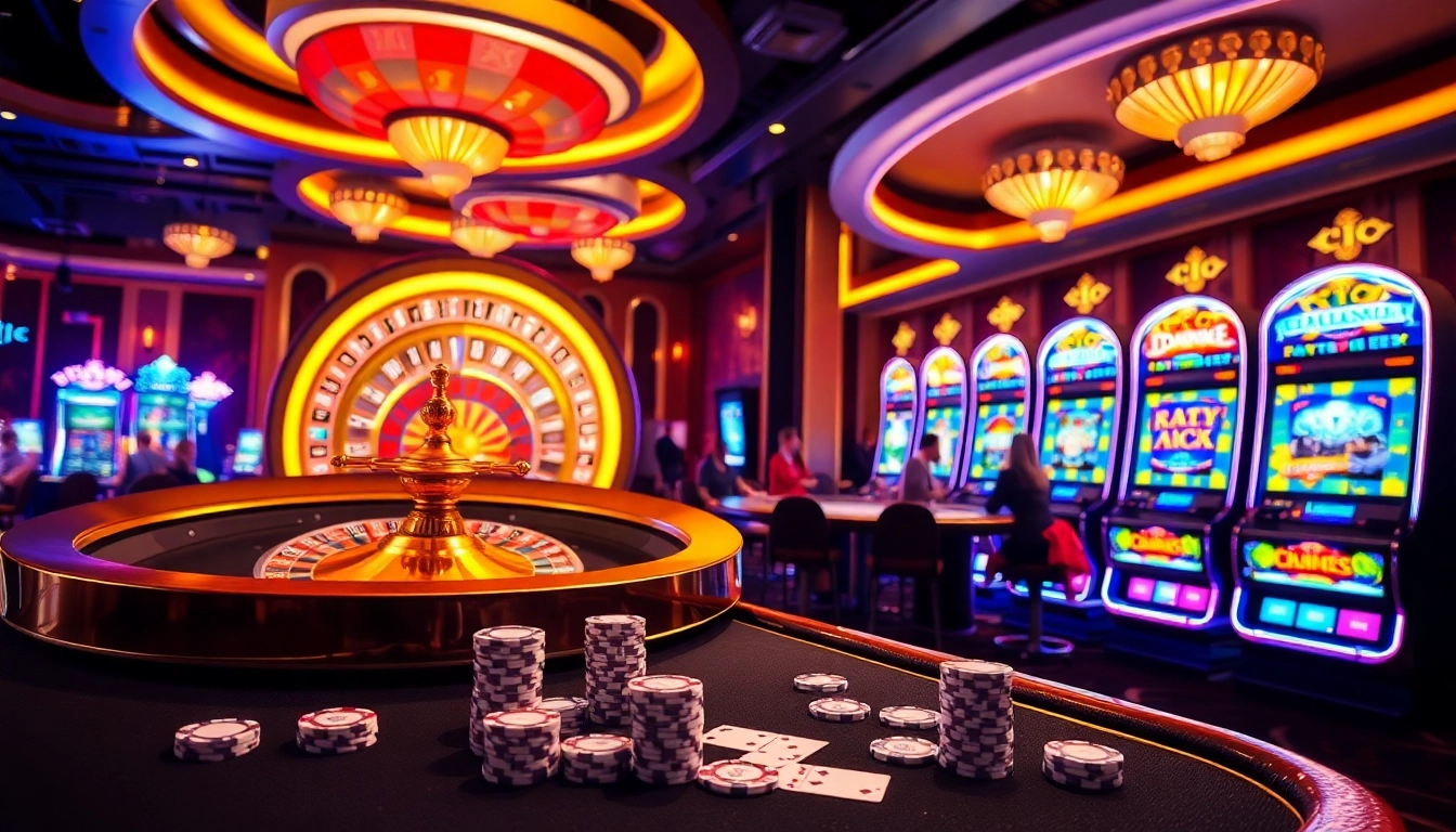 Experience the thrilling ambiance of KJC with vibrant roulette, exciting card games, and slot machines.