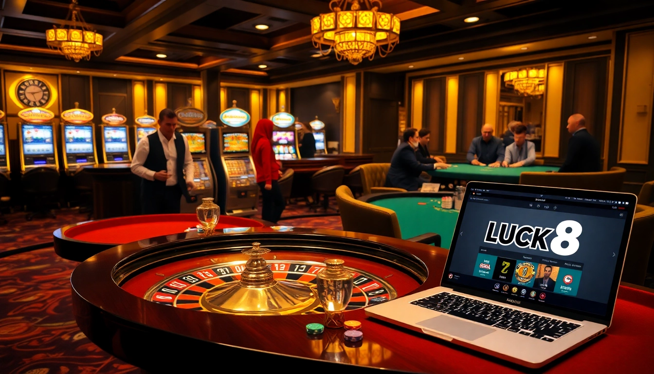 Experience thrilling games at https://luck8v.us.com/ with a vibrant casino atmosphere featuring roulette and poker.